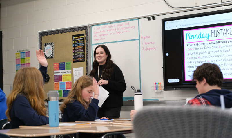 Photo of Molly Wells, a Master of Arts in Teaching program graduate, student teaching in a classroom.
