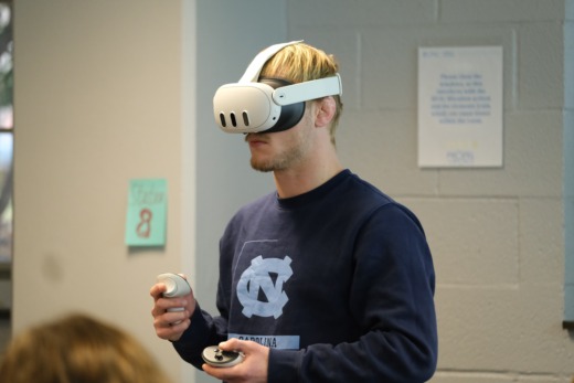 Student in VR headset