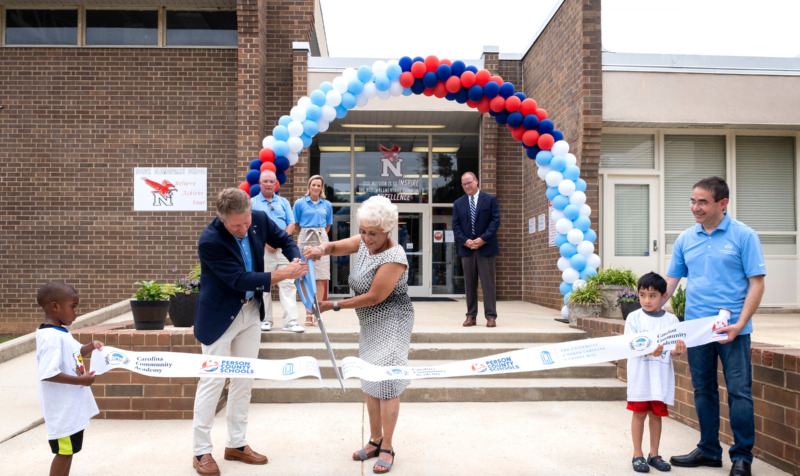 Ribbon-cutting ceremony for Carolina Community Academy at North Elementary School in Roxboro, North Carolian