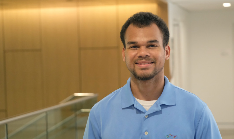 Darian McKoy portrait in Peabody Hall lobby