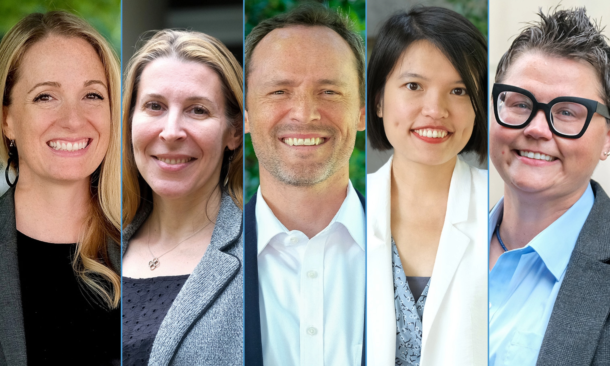 Image of Nicole Damico, Ph.D.; Annemarie Hindman, Ph.D.; Todd Jensen, Ph.D.; Ha Nguyen, Ph.D.; and Stephanie Anne Shelton, Ph.D. (left to right)