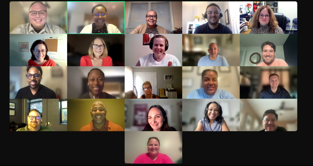 Screenshot of Constance Lindsay's first class meeting for the online Ed.D. program