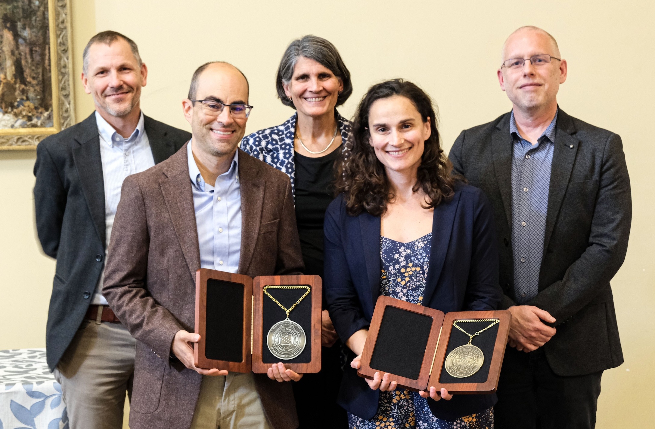 From left to right: Thad Domina, Matthew Bernacki, Jill Hamm, Marisa Marraccini, and Jeff Greene