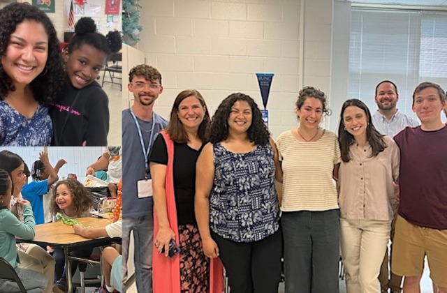 Collage image of Carolina Community Academy staff and MPH students interacting with CCA students.