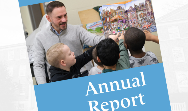 Graphic of 2024-25 School of Education annual report cover with the words 