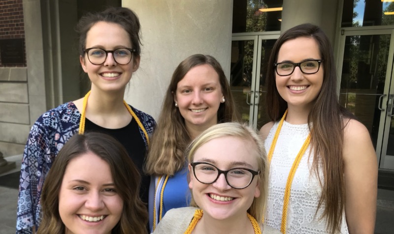 Group photo of School of Education Honors Program students outside Peabody hall