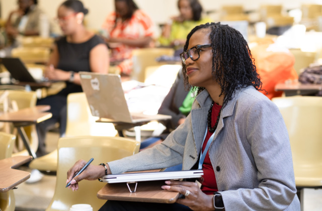 Student listens during a lecture