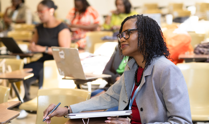 Student listens during a lecture