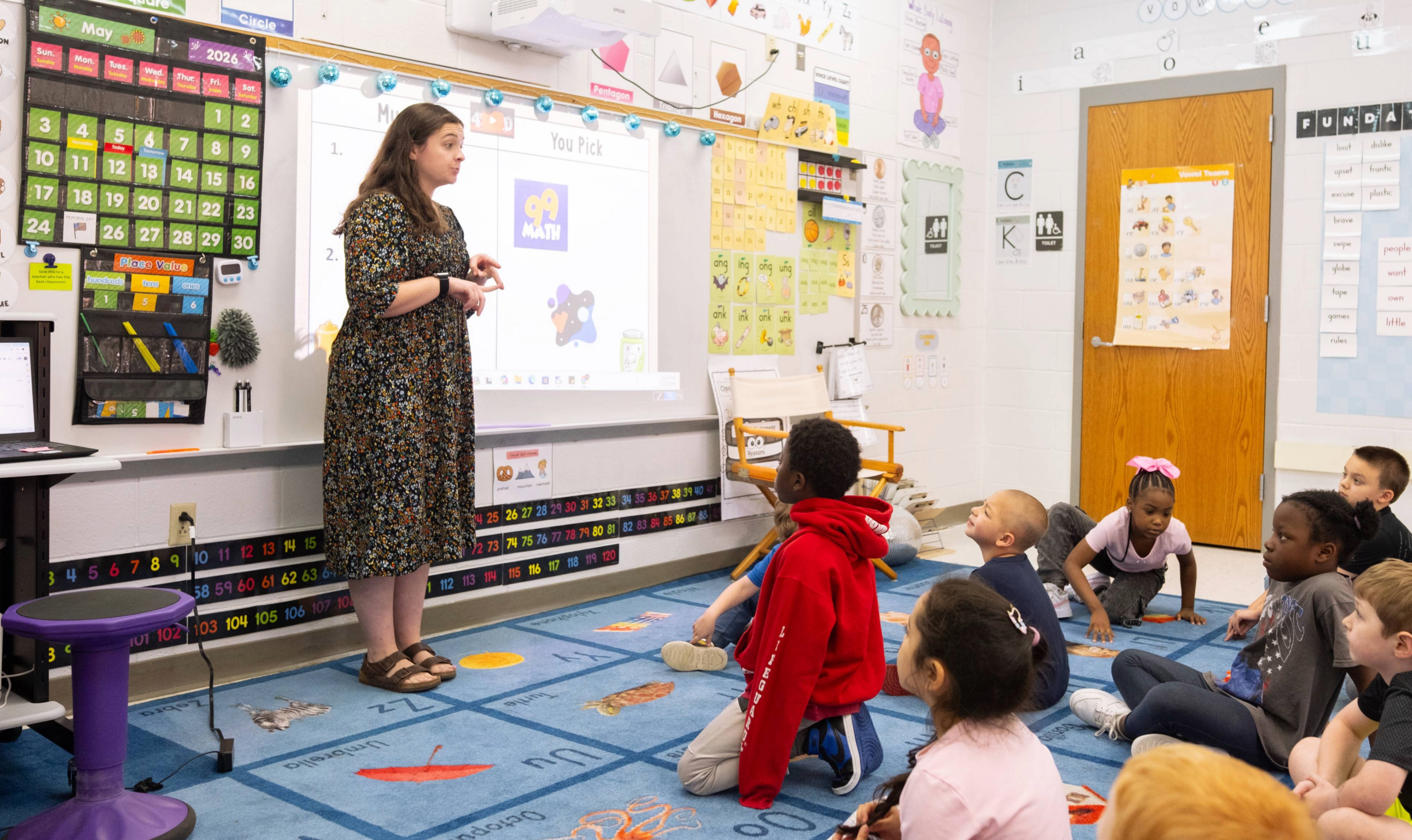 Madison Meyers teaching at Carolina Community Academy in Roxboro, NC.